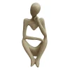 Objet à poser statue penseur effet sable H.23,7 cm Norasia