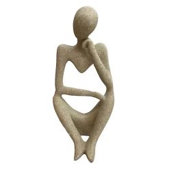 Objet à poser statue penseur effet sable H.23,7 cm Norasia