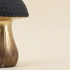 Objet déco champignon doré 17cm