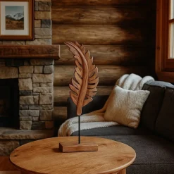 Objet déco feuille en bois 44cm
