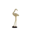 Objet déco flamand rose en polyrésine doré 30cm