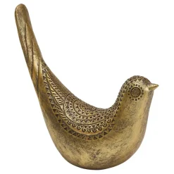 Objet déco statuette oiseau résine doré H.17cm Atmosphera Créateur D'Intérieur