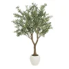Olivier artificiel pot blanc 180cm