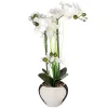 Orchidée artificielle - vase argent en céramique - H53 cm - Atmosphera