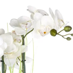 Orchidée artificielle - vase argent en céramique - H53 cm - Atmosphera