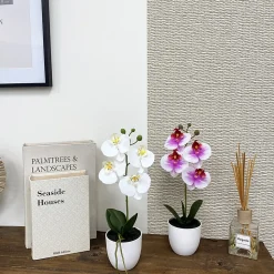 Orchidée artificielle blanche 35cm
