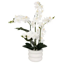 Orchidée artificielle en pot Mick pot en céramique blanc H80cm - Atmosphera