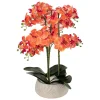 Orchidée artificielle en pot Sanae pot en ciment orange H65cm - Atmosphera