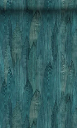 Origin Wallcoverings papier peint feuilles bleu canard - 53 cm x 10.05 m - 347368