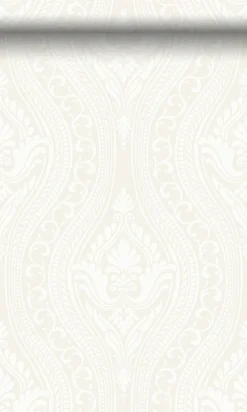 Origin Wallcoverings papier peint à dessin baroque en velours blanc - 53 cm x 10.05 m - 346601