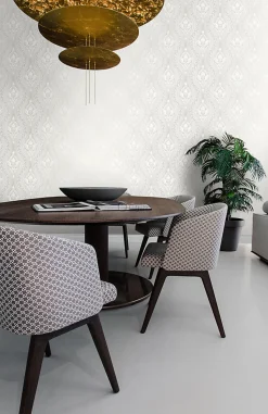Origin Wallcoverings papier peint à dessin baroque en velours blanc - 53 cm x 10.05 m - 346601