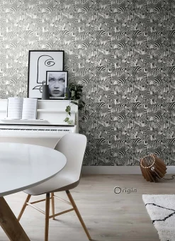 Origin Wallcoverings papier peint zèbres noir et blanc - 53 cm x 10.05 m - 347453