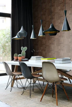 Origin Wallcoverings papier peint tôles ondulées en métal industrielles 3D brun rouille - 53 cm x 10.05 m - 347616