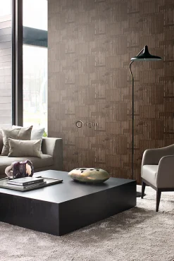 Origin Wallcoverings papier peint tôles ondulées en métal industrielles 3D brun rouille - 53 cm x 10.05 m - 347616