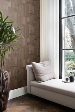Origin Wallcoverings papier peint tôles ondulées en métal industrielles 3D brun rouille - 53 cm x 10.05 m - 347616