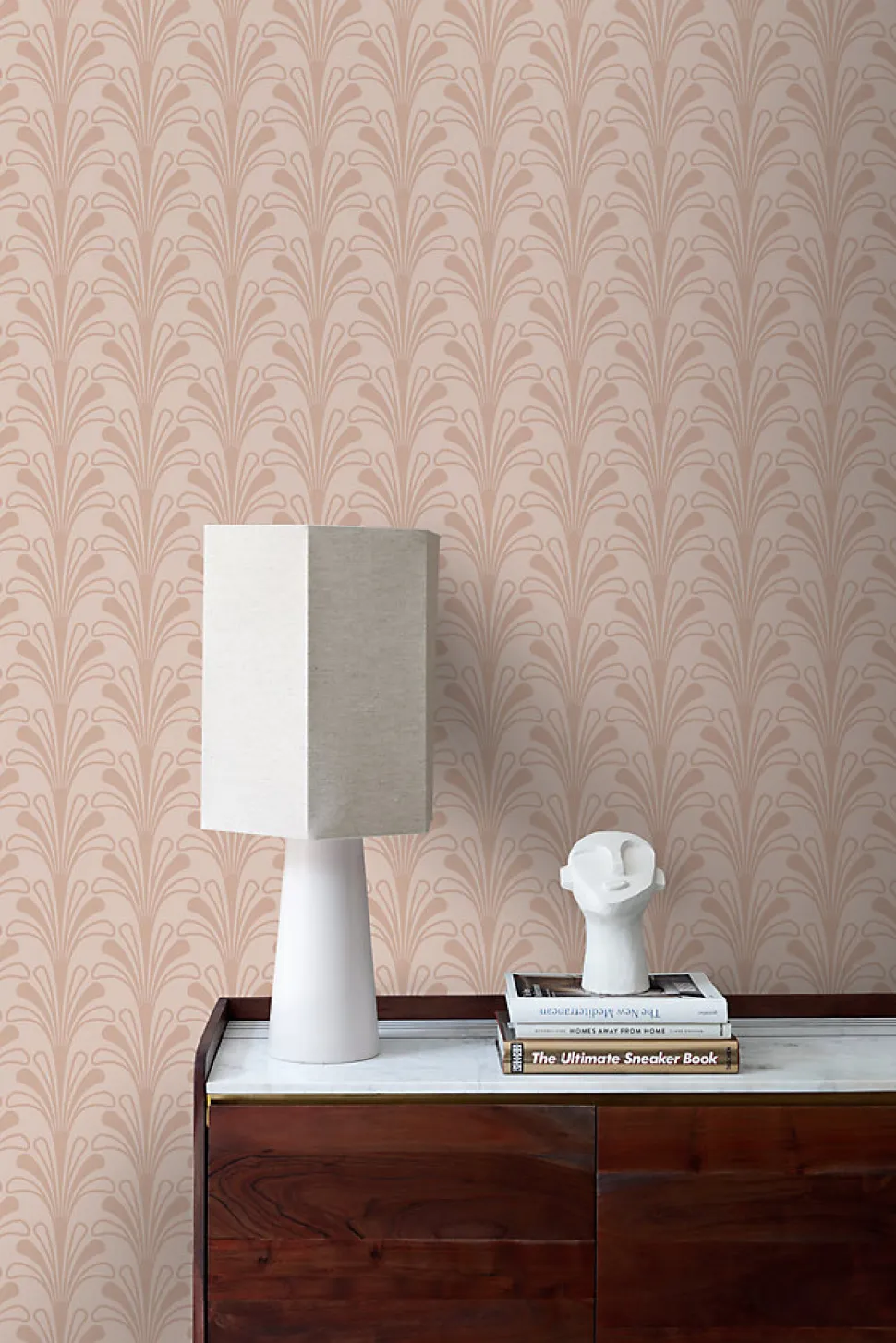 Origin Wallcoverings papier peint art déco rose terracotta - 50 x 900 cm - 347968