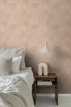 Origin Wallcoverings papier peint graphique 3D rose terracotta - 53 cm x 10.05 m - 348017