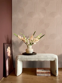 Origin Wallcoverings papier peint graphique 3D rose terracotta - 53 cm x 10.05 m - 348017