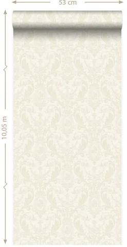Origin Wallcoverings papier peint ornement blanc cassé - 53 cm x 10.05 m - 346215