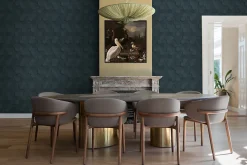 Origin Wallcoverings papier peint hexagone 3d bleu foncé - 53 cm x 10.05 m - 347853