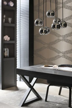Origin Wallcoverings papier peint ornement bronze brillant et marron - 53 cm x 10.05 m - 345747
