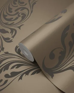 Origin Wallcoverings papier peint ornement bronze brillant et marron - 53 cm x 10.05 m - 345747