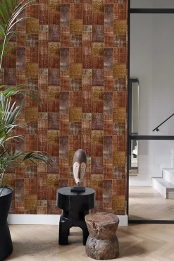 Origin Wallcoverings papier peint motif kilim brun rouille - 53 cm x 10.05 m - 347465