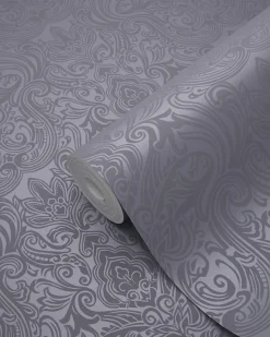 Origin Wallcoverings papier peint ornement violet et gris - 53 cm x 10.05 m - 346534