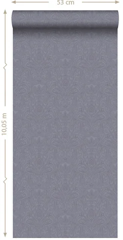 Origin Wallcoverings papier peint ornement violet et gris - 53 cm x 10.05 m - 346534