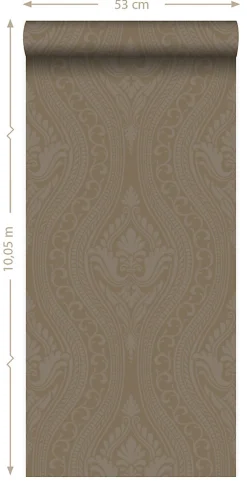 Origin Wallcoverings papier peint ornement bronze brillant - 53 cm x 10.05 m - 346630