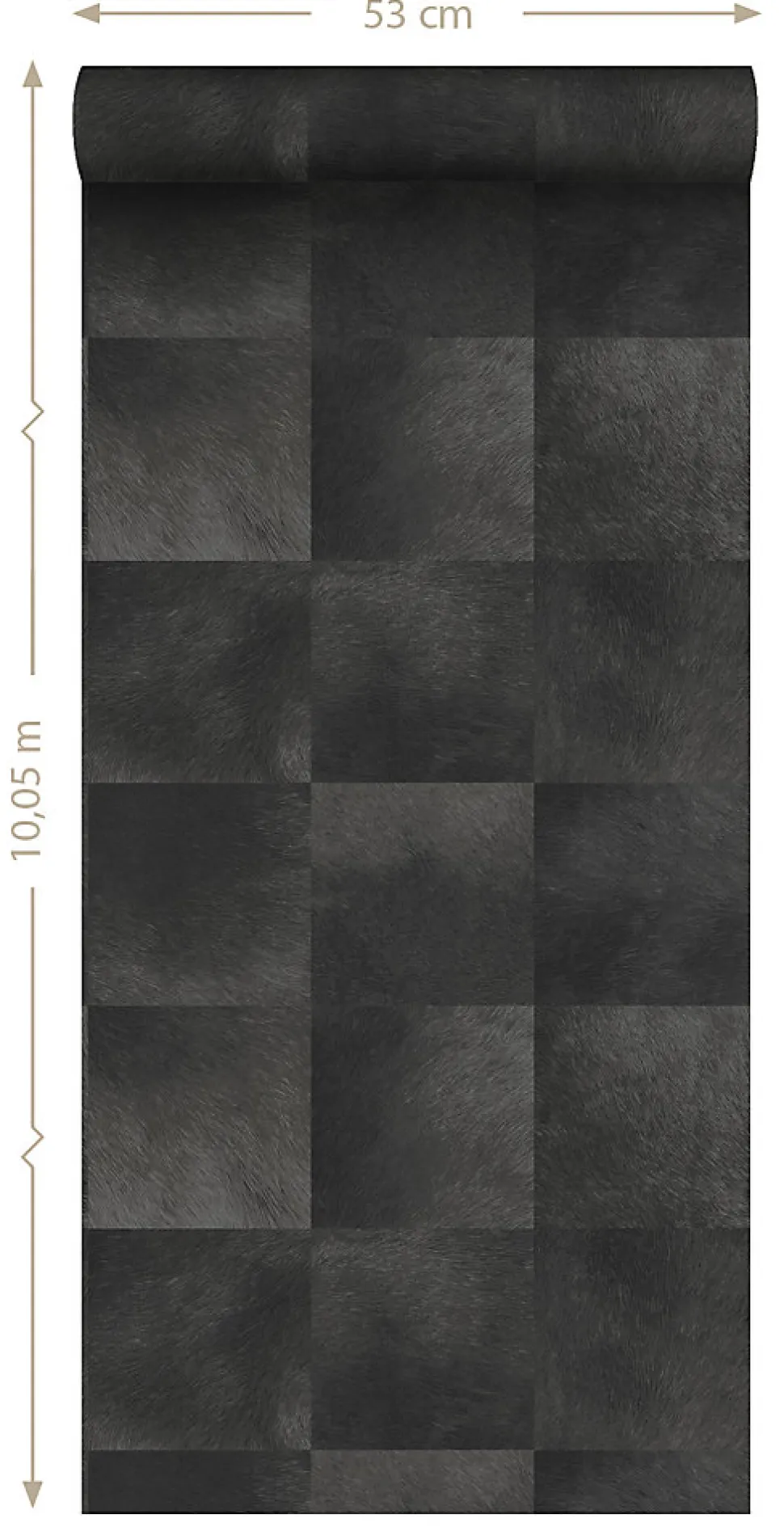 Origin Wallcoverings papier peint motif en peau d'animal gris charbon de bois - 53 cm x 10.05 m - 347326