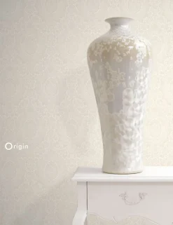 Origin Wallcoverings papier peint ornement blanc de fleur - 53 cm x 10.05 m - 345425