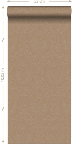 Origin Wallcoverings papier peint ornement taupe et bronze brillant - 53 cm x 10.05 m - 345429