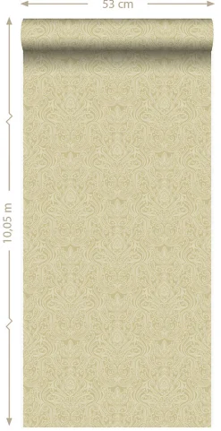 Origin Wallcoverings papier peint ornement or brillant - 53 cm x 10.05 m - 346532