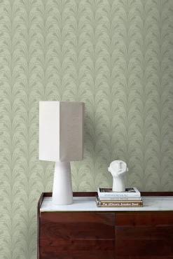 Origin Wallcoverings papier peint art déco vert grisé - 50 x 900 cm - 347970