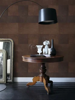 Origin Wallcoverings papier peint intissé XXL motif de carrellages avec imitation cuir marron - 50 x 837 cm - 357237