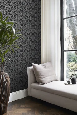 Origin Wallcoverings papier peint ornement noir - 53 cm x 10.05 m - 346218