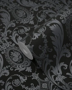 Origin Wallcoverings papier peint ornement noir - 53 cm x 10.05 m - 346218