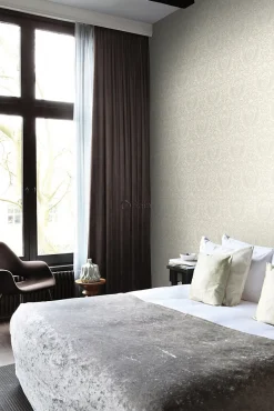 Origin Wallcoverings papier peint ornement beige clair brillant - 53 cm x 10.05 m - 347329