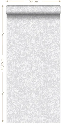 Origin Wallcoverings papier peint ornement gris clair - 53 cm x 10.05 m - 347305