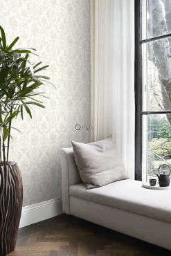Origin Wallcoverings papier peint ornement blanc - 53 cm x 10.05 m - 326134