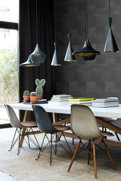 Origin Wallcoverings papier peint intissé XXL motif de carrellages avec imitation cuir gris foncé - 50 x 837 cm - 357240