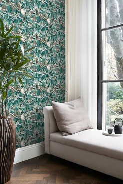 Origin Wallcoverings papier peint motif figurativ vert émeraude - 53 cm x 10.05 m - 347422