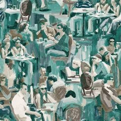 Origin Wallcoverings papier peint motif figurativ vert émeraude - 53 cm x 10.05 m - 347422
