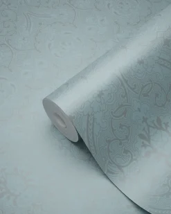 Origin Wallcoverings papier peint ornement bleu glace - 53 cm x 10.05 m - 346246