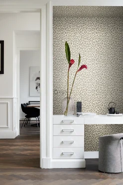 Origin Wallcoverings papier peint peau de léopard beige - 53 cm x 10.05 m - 347427