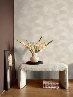 Origin Wallcoverings papier peint graphique 3D blanc cassé - 53 cm x 10.05 m - 347986