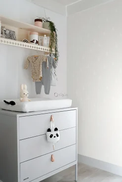 Origin Wallcoverings papier peint triangles graphiques gris chaud grisé brillant - 53 cm x 10.05 m - 347700