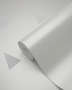 Origin Wallcoverings papier peint triangles graphiques gris chaud grisé brillant - 53 cm x 10.05 m - 347700