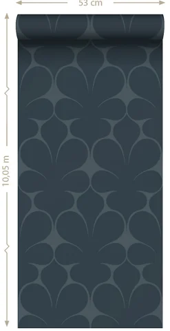 Origin Wallcoverings papier peint ornement bleu foncé - 50 x 900 cm - 347925